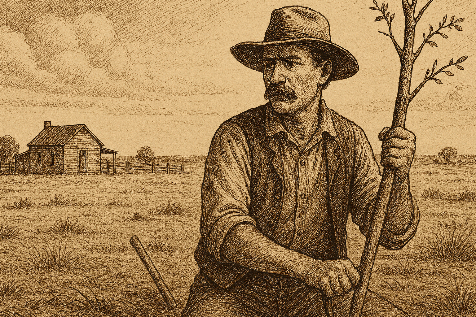 Settling On The Land Illustration