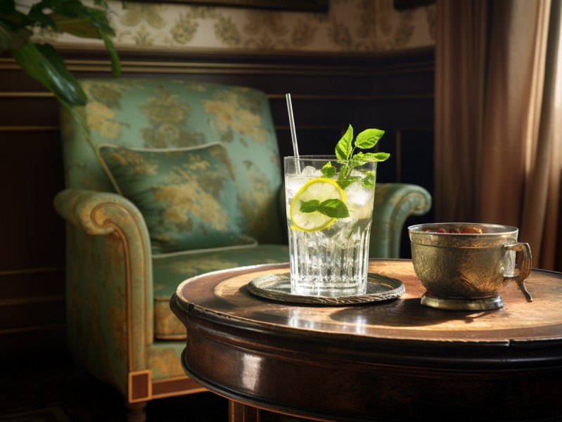 mojito_on_a_side_table_in_a_mansion - Humor As Life's Essence mojito on a side table in a mansion