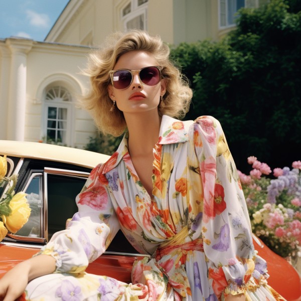 woman wearing maxi dress with vibrant colors